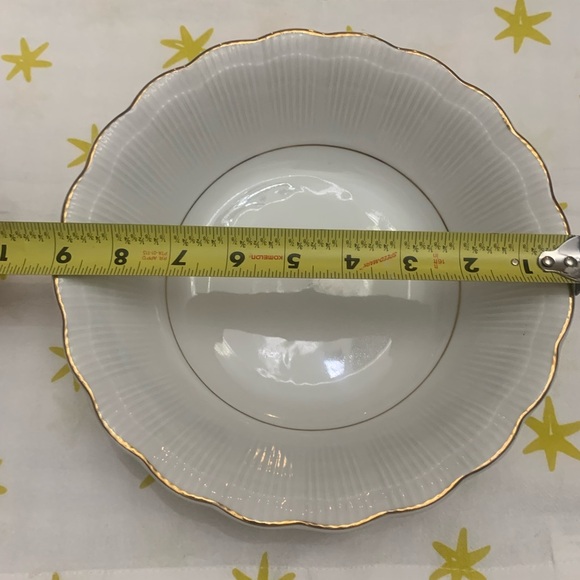 Vintage Elegant White and Gold Rimmed Dinnerware Bowl - Picture 2 of 6